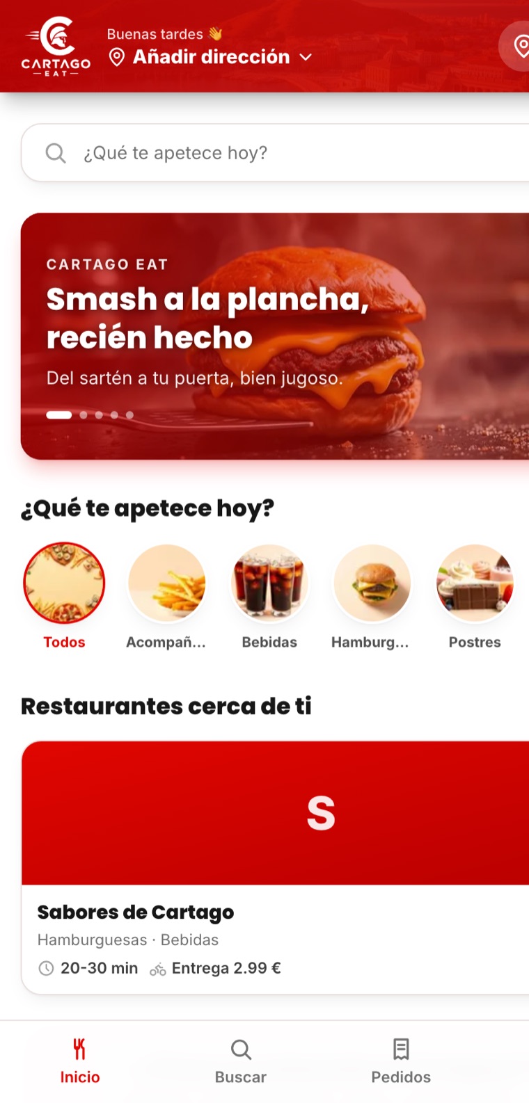 App CARTAGO EAT mostrando restaurantes de Cartagena