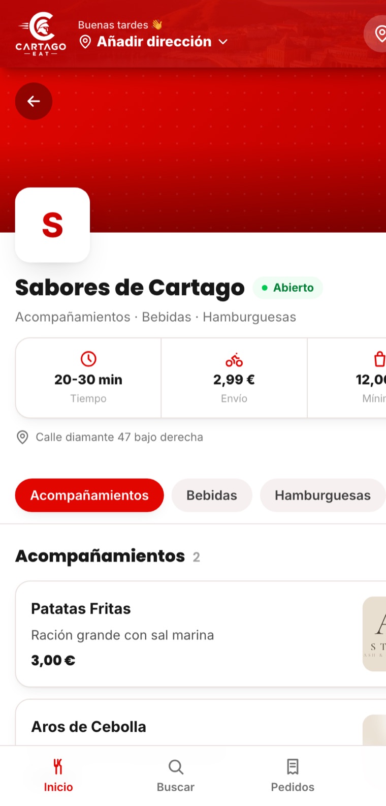 Cesta y pago en CARTAGO EAT